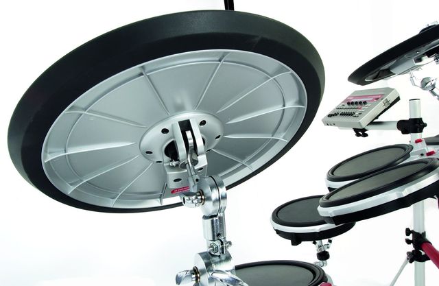 blank The five-pad, three-'cymbal' and hi-hat array looks very proper.